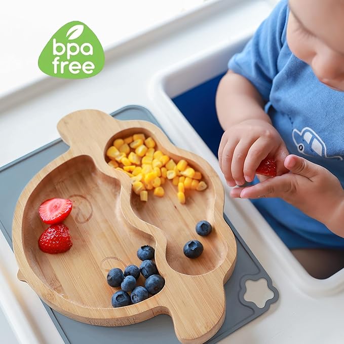Silicone Placemat for Kid Stain-Proof Non-Slip Toddle， Reusable Portable，Heat Resistant for Toddlers placemat 2 Pack