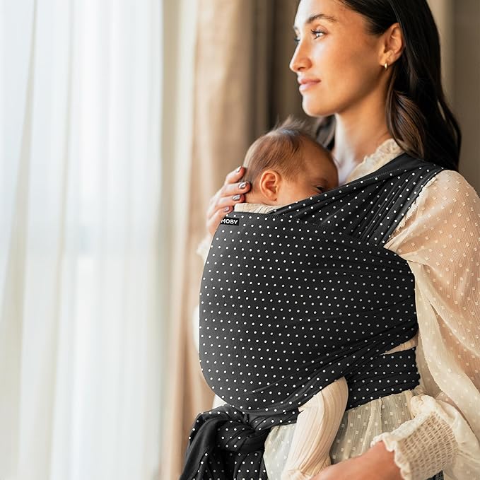 Moby Baby Wrap Carrier Classic for Newborns to Toddlers (8-33lbs), Infant Sling Carrier, Lightweight & Hands Free Design, Adjustable for All Body Types (Midnight Speckle)