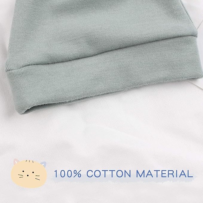 JANGANNSA Newborn Baby Hat Infant Baby Boys Beanie Top Knot Stretchy Hats for Girls 100% Organic Cotton
