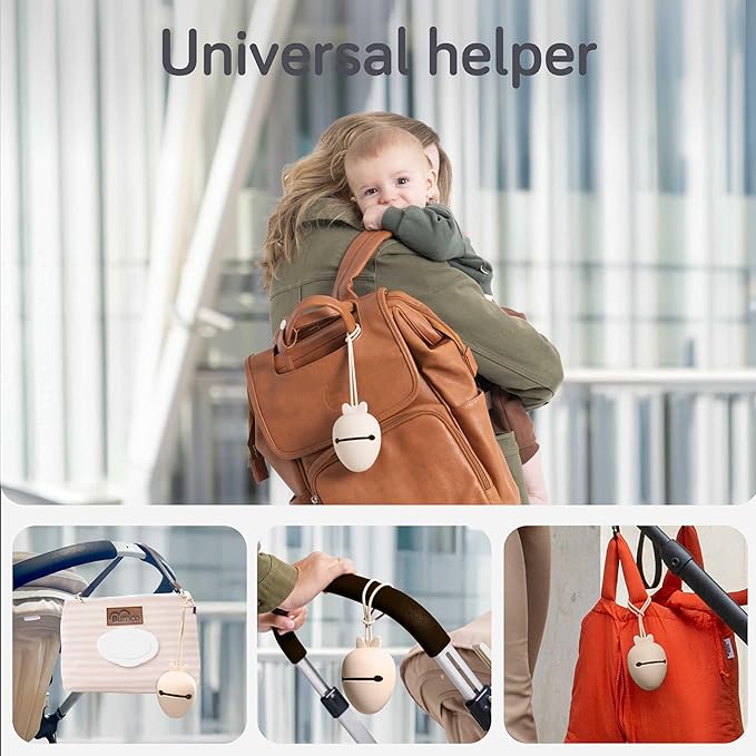 Baby Uma Silicone Pacifier Holder Case - BPA-Free, Dishwasher-Safe & Universal Pacifier Case for Diaper Bag, Fits 2 Pacis