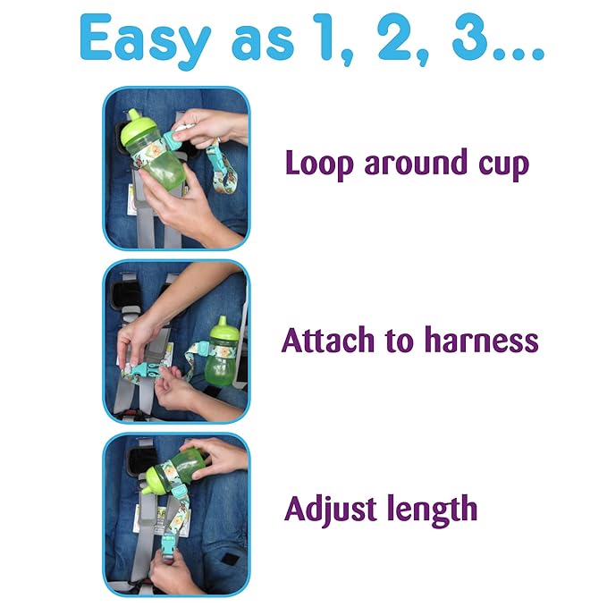 PBnJ Baby SippyPal Sippy Cup Holder Strap Leash Tether (Flower 2-Pack)