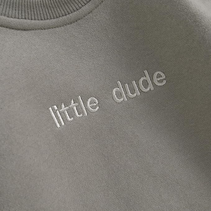 VISGOGO Newborn Infant Baby Boy Girls Oversized Romper Little Dude Sweater Onesie Coming Home Outfit Neutral Clothes