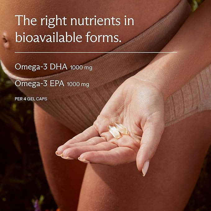 Needed. Prenatal Omega-3 - High Potency Dose of Sustainably Sourced Fish Oil, Lemon Zest Scented, 1000mg DHA, 1000mg EPA, Encased in a Gelatin-Free, Plant-Based Softgel Shell, 30-Day Supply