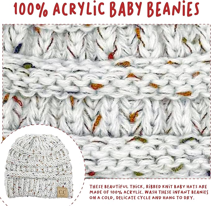 Funky Junque Baby Winter Hat – Cute Newborn Hats, Cozy Warm Infant Beanie, Soft Knit Stocking Stuffer for Babies 0–12 Months