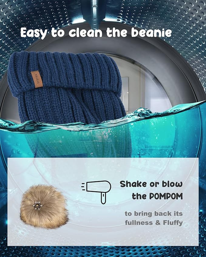 FURTALK Kids Winter Hat Toddler Knitted Beanie with Faux Fur Pom Poms for Baby Girls Boys