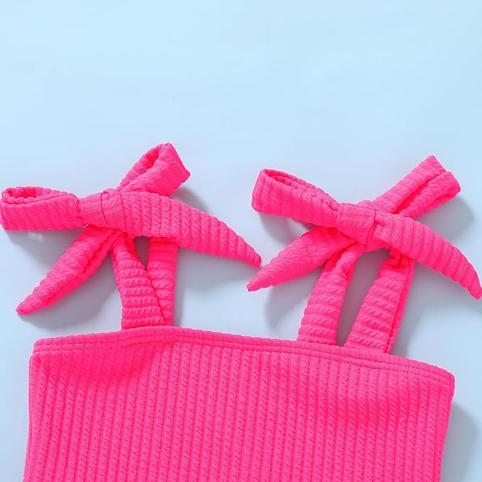 YOUNGER TREE Toddler Girls Two Pieces Swimsuit Color Block Stripe Swimwear Summer Beach Bathing Suit 18M-5T
