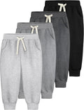 4 Pack Toddler Boys Sweatpants Cotton Baby Kids Joggers Toddler Boys Girls Sweatpants with Pocket Drawstring