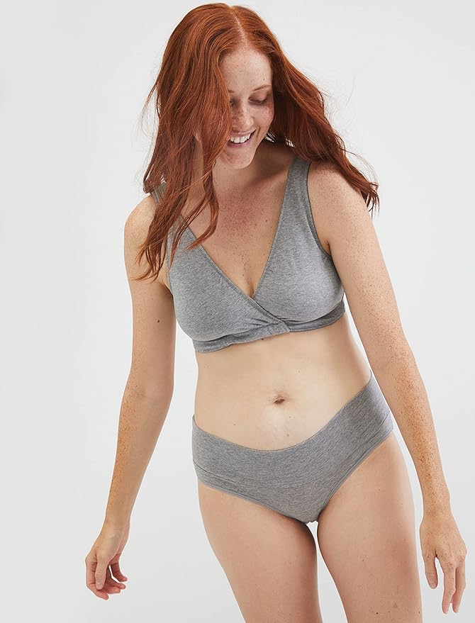 Motherhood Maternity Womens Soft Cotton Spandex Wrap Front Maternity & Nursing Sleep Bralette Bra S-3x