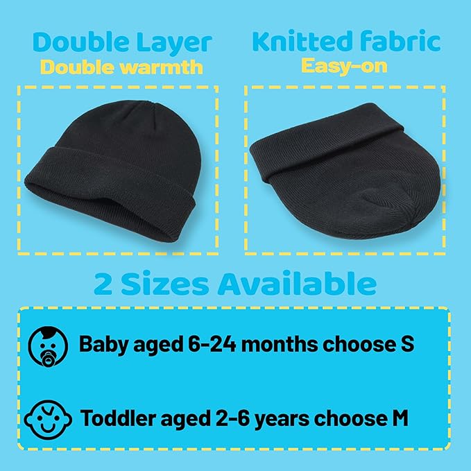 YMYDYFC Baby Beanie 3Pack Toddler Beanie Infant Knit Hat Baby Winter Hats for Boy Girl Winter Clothes Warm Knit Cap 0-6Years