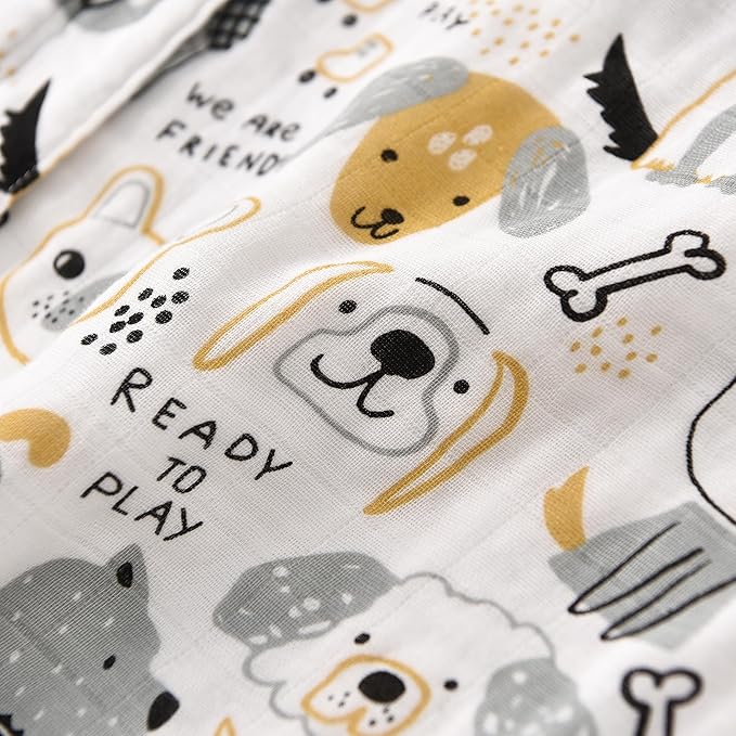 TADO MUSLIN Toddler Sleep Sack 2-4T, 0.5 TOG Lightweight Wearable Blanket, 100% Organic Cotton Muslin, Sleeveless, 2-Way YKK Zipper, OEKO-TEX Certified, Pup
