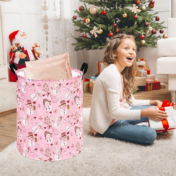 Round Laundry Hamper Storage Basket Laundry Organizer Storage Bins Clothes and Toys Box Nursery Hamper Gift Basket For Kids with Handles