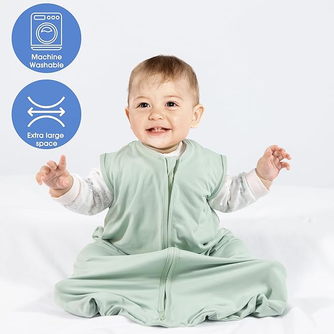 Baby Sleep Sack 18-24 Months Baby Wearable Blanket 100% Rayon Cotton 2-Way Zipper Toddler Sleeping Sack，Comfy Soft Lightweight TOG 0.3
