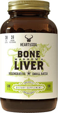HEART & SOIL - Grass-Fed Bone Marrow and Beef Liver Supplement – 3000mg, Desiccated Organ Blend for Mood, Bone, Joint, Tissue, Skin Health - Non-GMO, Allergen-Free – 180 Capsules
