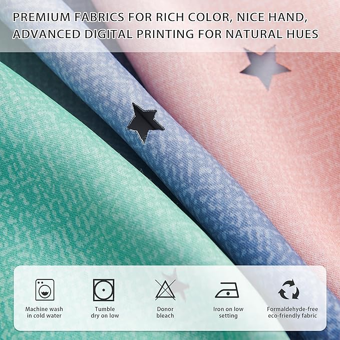 XiDi Pink Grey Curtains for Girls Bedroom, Unicorn Wall Decals Green Curtain, Kids Curtains Room Darking, 63 inchs Long Blackout Curtain 52 inches Wide 1 Panel
