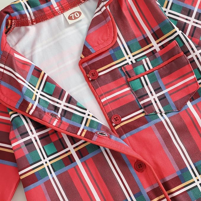 Balaflyie Baby Girl Button Down Pajamas Romper One-Piece Jumpsuit Long Sleeve Sleeper Infant Sleepwear