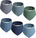 Magnetic Bandana Drool Bibs 6-pack - Magnetic Closure Baby Bibs - Safe, Easy, Chic Teething Bib