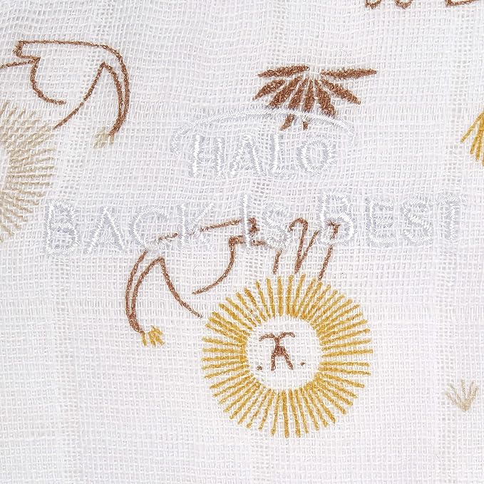 HALO 100% Cotton Sleepsack Swaddle, 3-Way Adjustable Wearable Blanket, TOG 1.5, Lions, Small, 3-6 Months