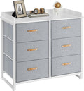 SONGMICS Kids Dresser with 6 Drawers, Boys Girls Dresser, with Water-Resistant Tabletop, Storage Organizer Cabinet, for Bedroom Hallway, Gray UGKR101G01