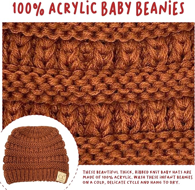 Funky Junque Baby Winter Hat – Cute Newborn Hats, Cozy Warm Infant Beanie, Soft Knit Stocking Stuffer for Babies 0–12 Months