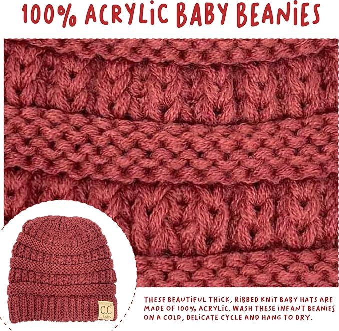 Funky Junque Baby Winter Hat – Cute Newborn Hats, Cozy Warm Infant Beanie, Soft Knit Stocking Stuffer for Babies 0–12 Months