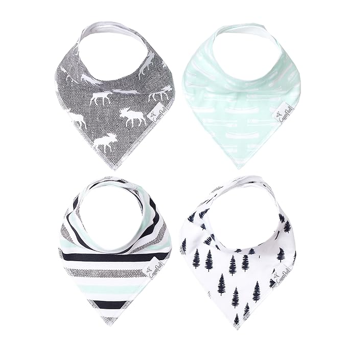 Copper Pearl Baby Bandana Drool Bibs for Drooling and Teething 4 Pack Gift Set “Scout Set