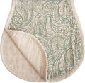 mushie Muslin Baby Burp Cloths | 100% Organic Cotton, Set of 2 (Green Paisley/Fog)