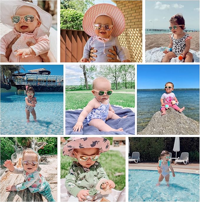 COCOSAND Flexible Baby Sunglasses with Strap Polarized UV Protection for Toddler Infant Newborn Boy Girl Age 0-24 Months