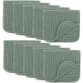 Comfy Cubs Muslin Burp Cloths 20" x 10", Pack of 10 - Large, 6-Layer, Ultra Absorbent 100% Cotton for Baby Drool and Messes - Soft, Safe & Gentle Baby Burp Cloths for Boys & Girls - Fern