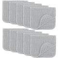 Comfy Cubs Muslin Burp Cloths 20" x 10", Pack of 10 - Large, 6-Layer, Ultra Absorbent 100% Cotton for Baby Drool and Messes - Soft, Safe & Gentle Baby Burp Cloths for Boys & Girls - Heather Blue