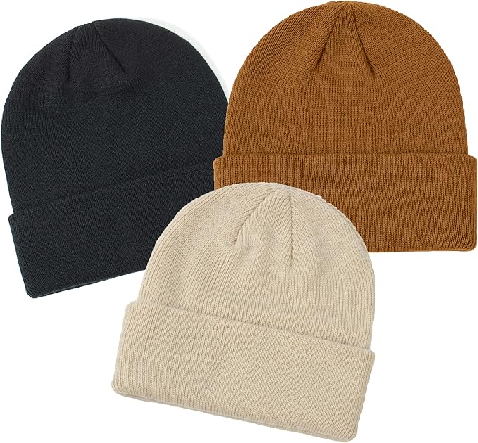 YMYDYFC Baby Beanie 3Pack Toddler Beanie Infant Knit Hat Baby Winter Hats for Boy Girl Winter Clothes Warm Knit Cap 0-6Years