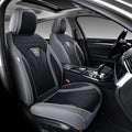 FLORICH Seat Covers for Cars, Waterproof Seat Covers, Leather Car Seat Covers 2 Pack, Universal Seat Cushion Protector for Most Cars Trucks SUV-Gray&Black