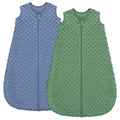Fleece Baby Sleep Sack 18-24 Months with Plush Dots 1.5 Tog Baby Wearable Blanket with 2-Way Zipper Warm Sleeping Sack for Toddler Infant - XLarge, Blue&Green