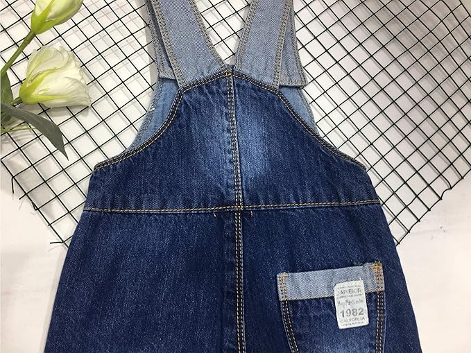 KIDSCOOL SPACE Baby Little Kids Cute Denim Embroidered Fashion Jean Overalls