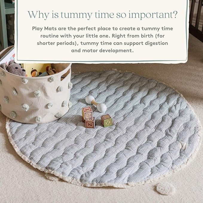 Pehr Baby Play Mat, Life Aquatic | Ultra-Soft Quilted 100% Cotton Exterior with Plush Polyester Fiberfill | 40” Diameter