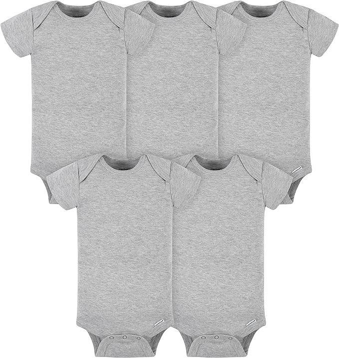 Gerber baby-girls 5-pack Solid Onesies Bodysuits