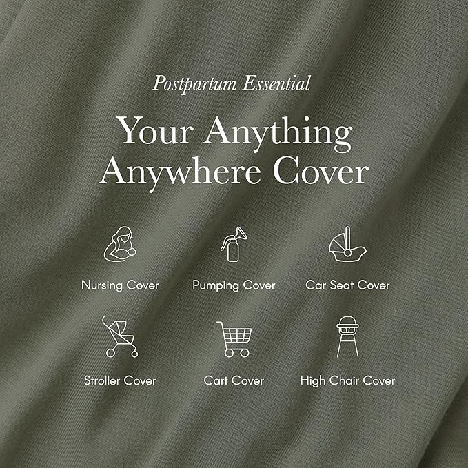 Solly Baby Nursing Cover, Ultra-Breathable, Lightweight Breastfeeding Cover-Up, Buttery-Soft Fabric, Universal Fit, Postpartum Essentials, Newborn Must Haves, Basil