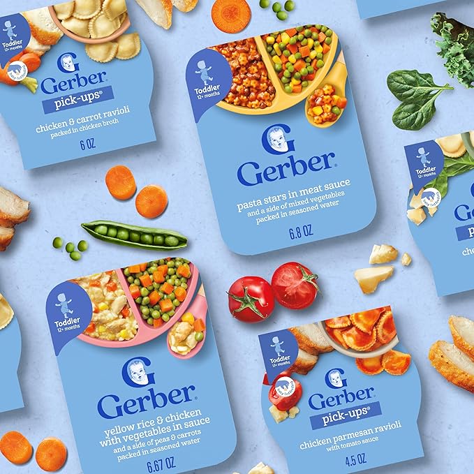 Gerber Toddler Food, Spaghetti Rings in Meat Sauce, Mealtime for Toddler, 6PK