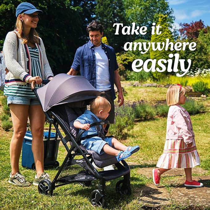 Graco Ready2Jet Compact Stroller – Overhead Friendly Compact Travel Stroller with Automatic Fold, Kingston