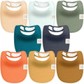 KeaBabies 8-Pack Organic Baby Bibs for Girls, Boys - Quilted Cotton Cloth Baby Drool Bibs for Drooling and Teething Toddler, Newborn, Infant, Soft & Super Absorbent (Eclipse)