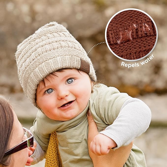 3-Pack Baby Beanies for Boys, Girls - Stretchy Knit Baby Hats, Cute Newborn & Toddler Winter Hat, Soft & Warm Infant Beanie 6-36 Months (Cobalt, M)