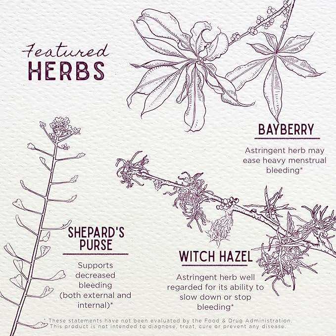 WishGarden Herbs Flow Stopper Lingering Cycle (Wombstringe) - Plant-Based Herbal Formula w/Shepherd's Purse & Witch Hazel, Moderates Breatkthrough Bleeding, Blood Flow & Spotting Between Cycles, 2oz