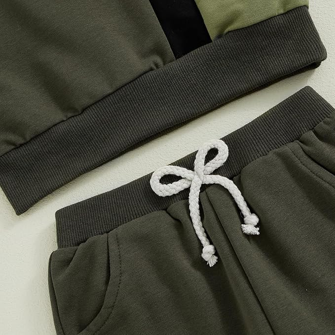 Toddler Baby Boy Fall Outfits Long Sleeve Crew Neck Pullover Sweatshirt + Jogger Pants Set Infant Winter Clothes
