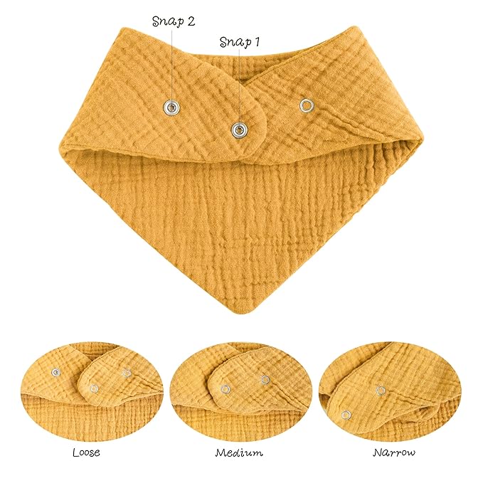 Konssy 8-Pack Muslin Baby Bibs, Absorbent Bandana Drool, 100% Cotton Unisex Baby Bibs for Teething and Drooling