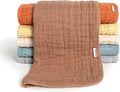 Gerber Baby Unisex Muslin Burp Cloths 6-Pack, Multi Browns, Large Size 20" x 10"