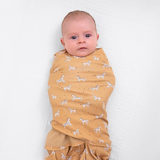 HALO 100% Cotton Sleepsack Swaddle, 3-Way Adjustable Wearable Blanket, TOG 1.5, Serengeti Zebra, Small, 3-6 Months