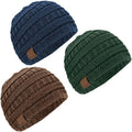 3-Pack Baby Beanies for Boys, Girls - Stretchy Knit Baby Hats, Cute Newborn & Toddler Winter Hat, Soft & Warm Infant Beanie 0-6 Months (Icelandic, S)