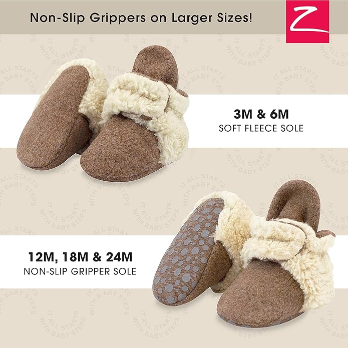 Zutano Unisex Fleece Baby Booties, Two Snap Closure, Newborn to 24 Months