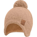 Baby Beanies, Baby Hats for Boys, Girls - Cute Toddler Winter Hat, Soft & Stretchy Beanies for Infant, Newborn 6-36 months, Cozy & Warm with Earflap Muff & Pom (Dune)