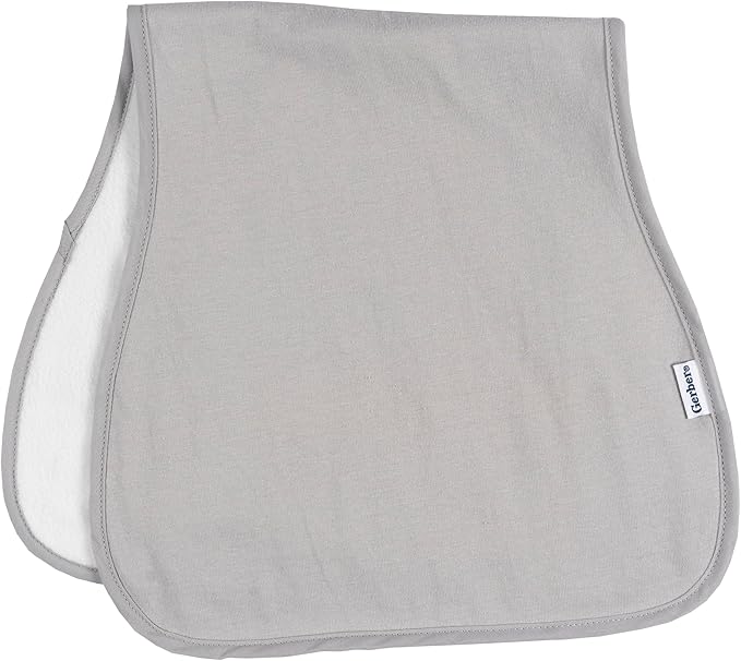 Gerber Baby Unisex Burp Cloths 5-Pack, White Black, Size 10.5" x 21"
