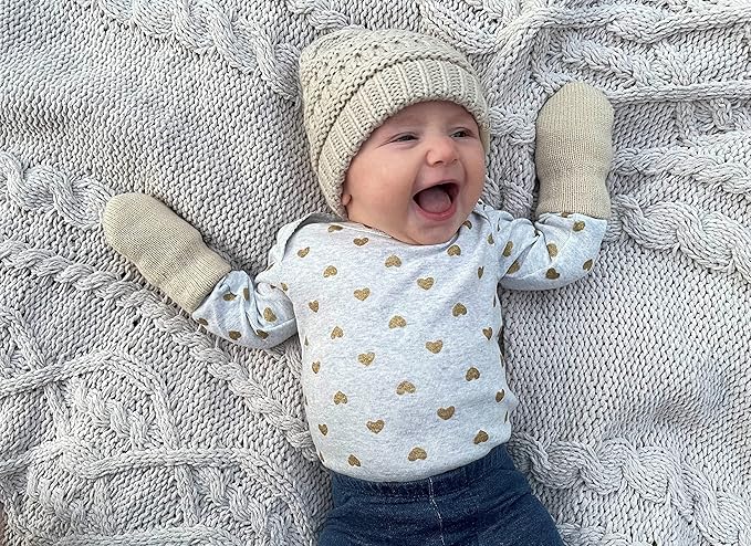 Funky Junque Baby Winter Hat – Cute Newborn Hats, Cozy Warm Infant Beanie, Soft Knit Stocking Stuffer for Babies 0–12 Months